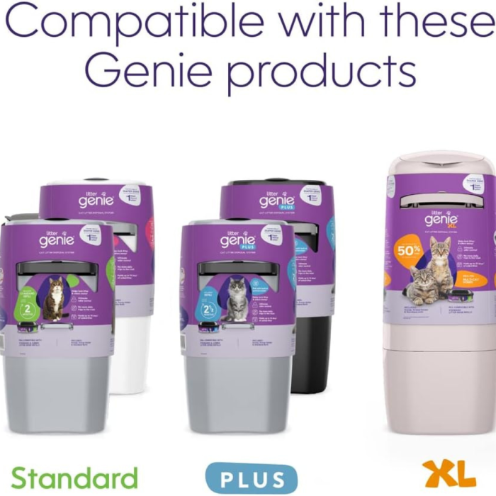 Litter Genie Refill Bags (4-Pack) | Multi-Layers of Odor-Barrier Technology | 1 Square Refill Cartridge Lasts Up to 2 Months Per Cat (Copy) - Image 3