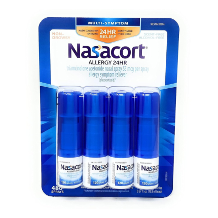 Nasacort Allergy 24 Hour, 0.57 Fluid Ounce, ApMpGI 4 Pack (120 Sprays/Pack)