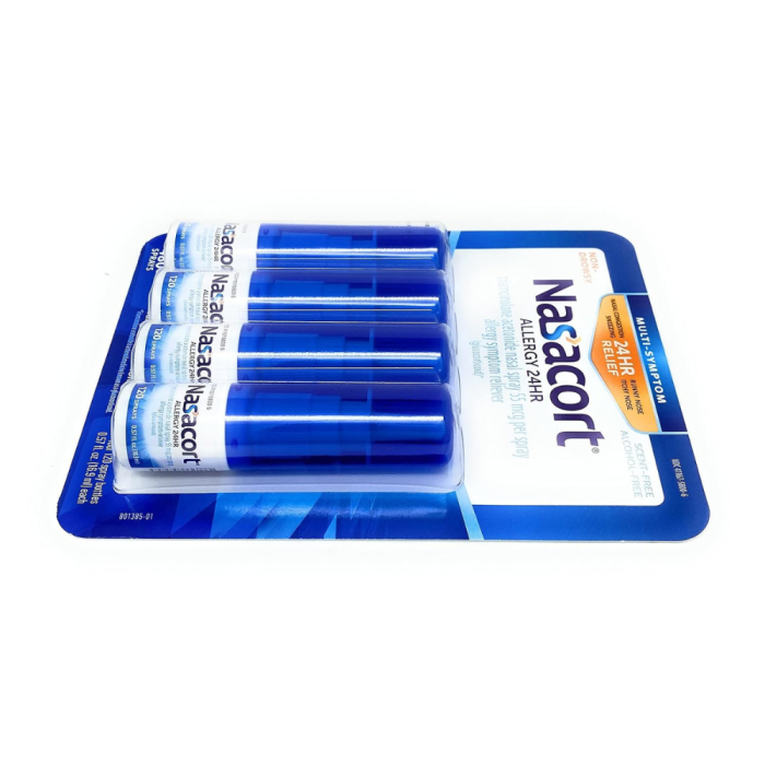 Nasacort Allergy 24 Hour, 0.57 Fluid Ounce, ApMpGI 4 Pack (120 Sprays/Pack) - Image 2