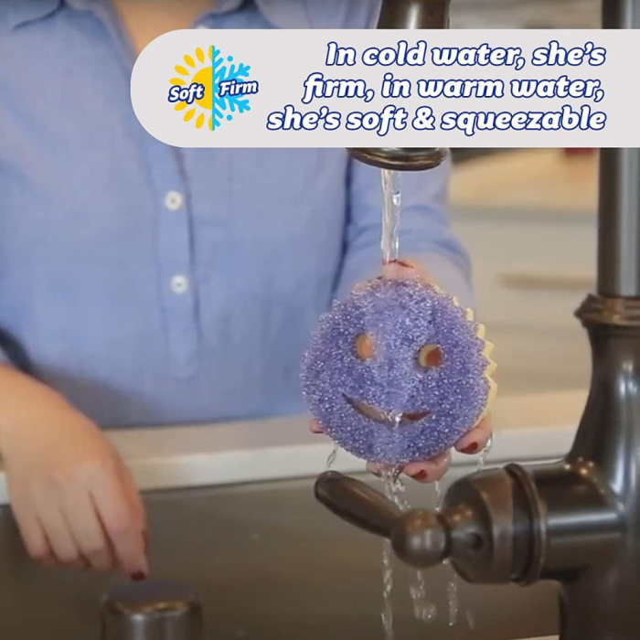 Scrub Daddy Dual Sided Sponge and Scrubber - Scrub Mommy - Scratch Free Sponge for Dishes and Home, Soft in Warm Water, Firm in Cold, Odor Resistant, Multi Surface 8 Count (Pack of 1) - Image 3
